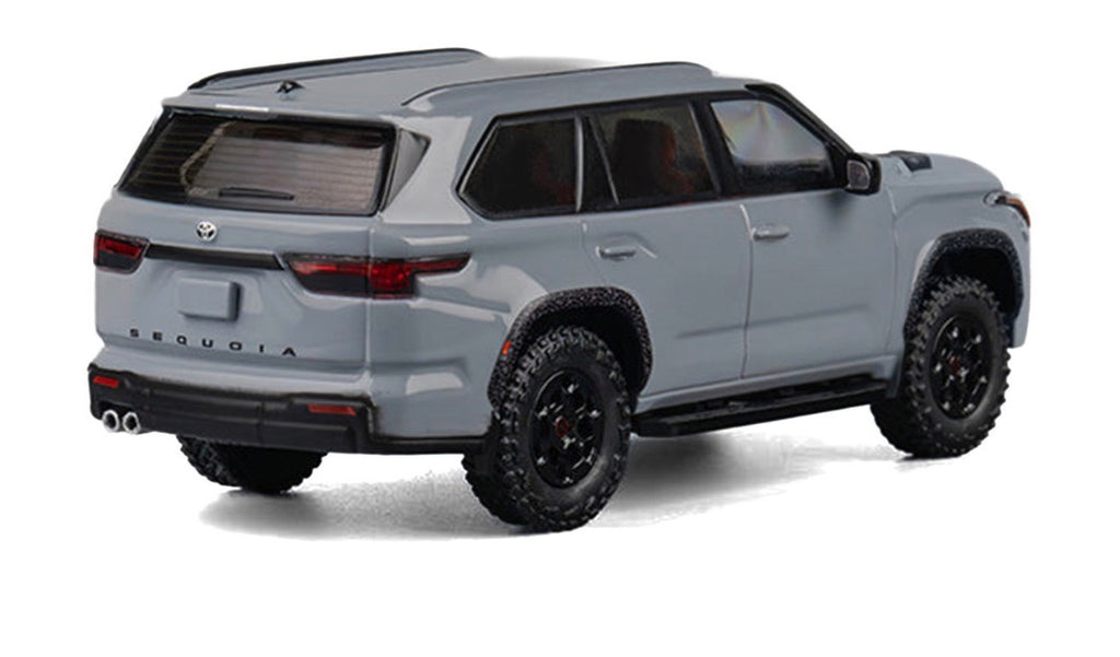 2024 Toyota Sequoia Cement Gray with Red Interior 1/64 Diecast Model Car by CM Models