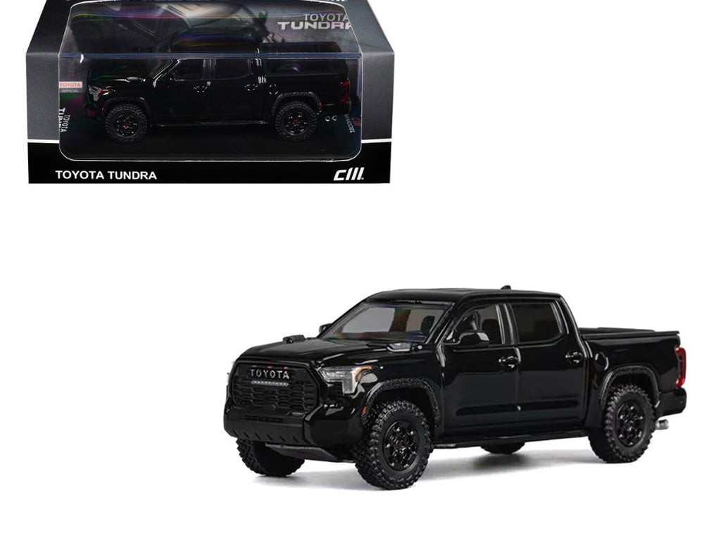 Toyota Tundra Pickup Truck Black 1/64 Diecast Model Car by CM Models