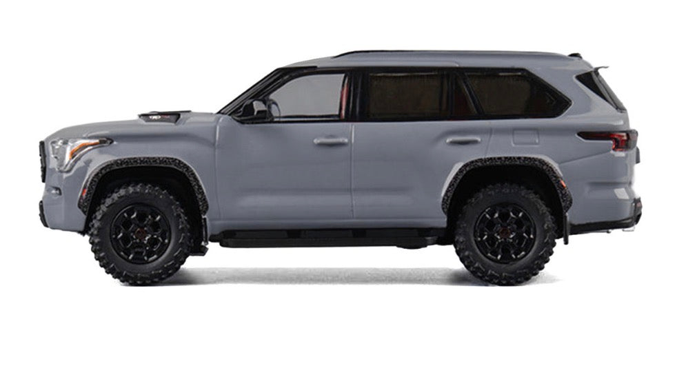 2024 Toyota Sequoia Cement Gray with Red Interior 1/64 Diecast Model Car by CM Models