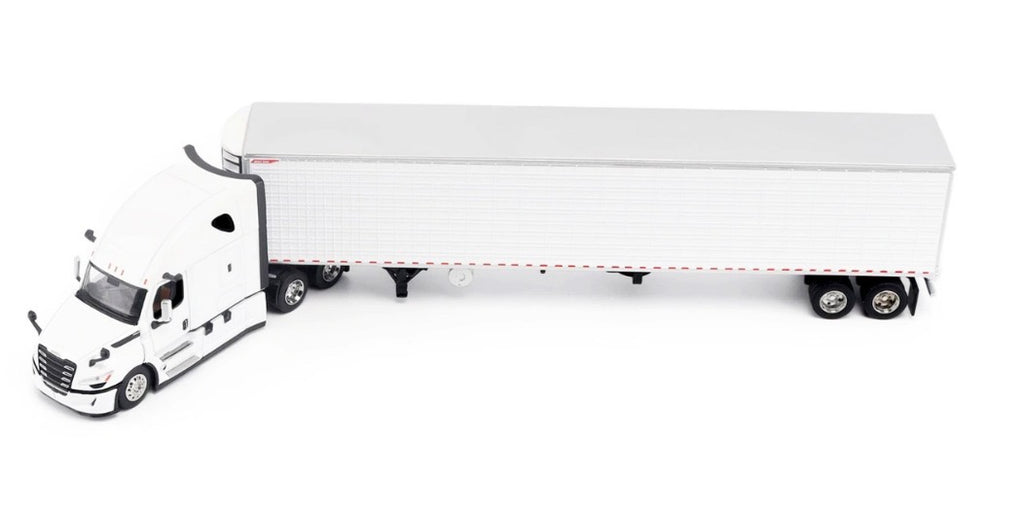 2025 Freightliner Cascadia Gen-5 Truck Tractor with Sleeper and Great Dane Champion 53ft Refrigerated Trailer Winter White "Transport Series" 1/64 Diecast Model by Diecast Masters