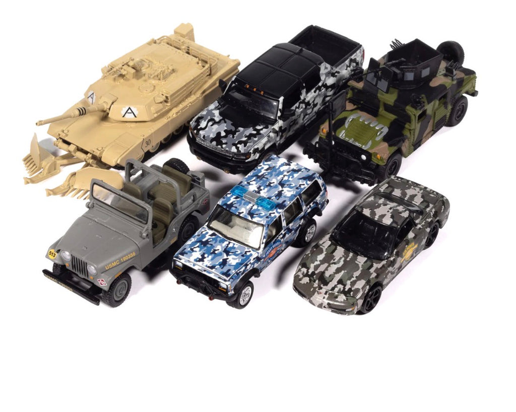 "Military" Set A of 6 pieces 2025 Release 2 Limited Edition 1/64 Diecast Model Cars by Johnny Lightning