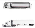 2025 Freightliner Cascadia Gen-5 Truck Tractor with Sleeper and Great Dane Champion 53ft Refrigerated Trailer Winter White "Transport Series" 1/64 Diecast Model by Diecast Masters