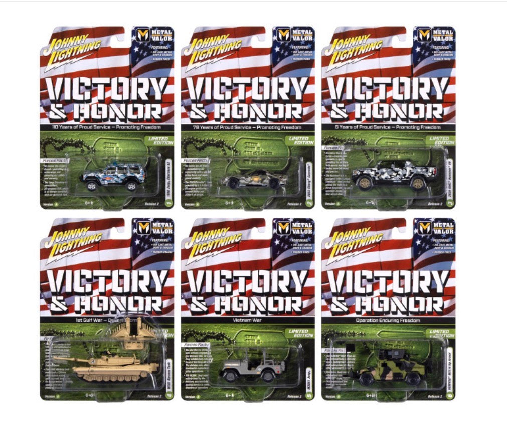 "Military" Set A of 6 pieces 2025 Release 2 Limited Edition 1/64 Diecast Model Cars by Johnny Lightning